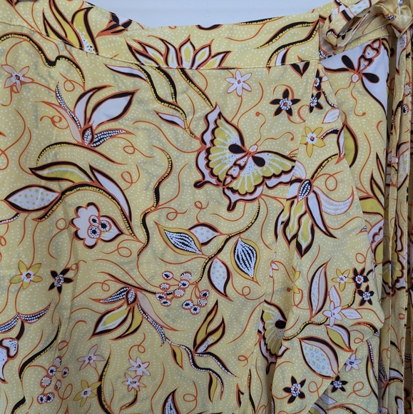 The Kooples Wrap Midi Skirt Yellow 3 Medium Large - Picture 8 of 15
